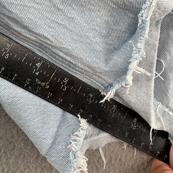 Abercrombie & Fitch High Rise 7" Dad Shorts Size 26 | Distressed Denim Cutoffs - Picture 8 of 11